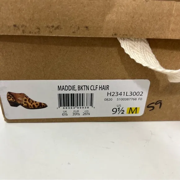 Zodiac Maddie Shooties Leopard Print Calf Hair Block Heel Ankle Bootie Boots